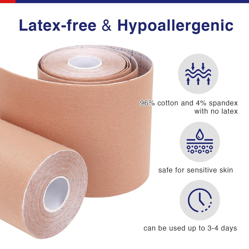 GALLOP Kinesiology Tape(2 Rolls) 4-inch Extra Wide, 16.4ft Each -