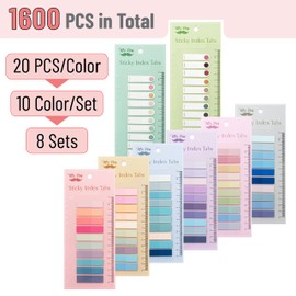 Mr. Pen- Colorful Sticky Tabs, 1600 Pcs, Transparent Page Markers, Annotating Book Tabs