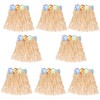 HLJgift Kid's Flowered Luau Hula Skirts Pack of 8 (Grass)