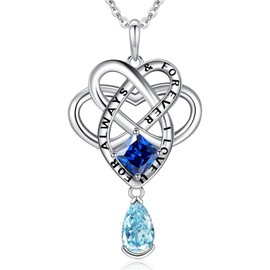 ETERMBOL Birthstone necklace For women 925 sterling silver sapphire necklace pendant September Birthstones birthday gifts for her women jewlery