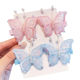 2 Pairs Of Butterfly Hair Clips, Embroidered Butterfly Hair Clips, Cute Butterfly Hair Clips, Girls Hair Accessories, Hair Accessories, Exquisite Decorative Accessories