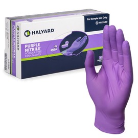 HALYARD PURPLE NITRILE Exam Gloves, Powder-Free, Non-Sterile, 5.9 mil, 9.5 Inches, Purple, Size Medium, 55082 (Box of 100)