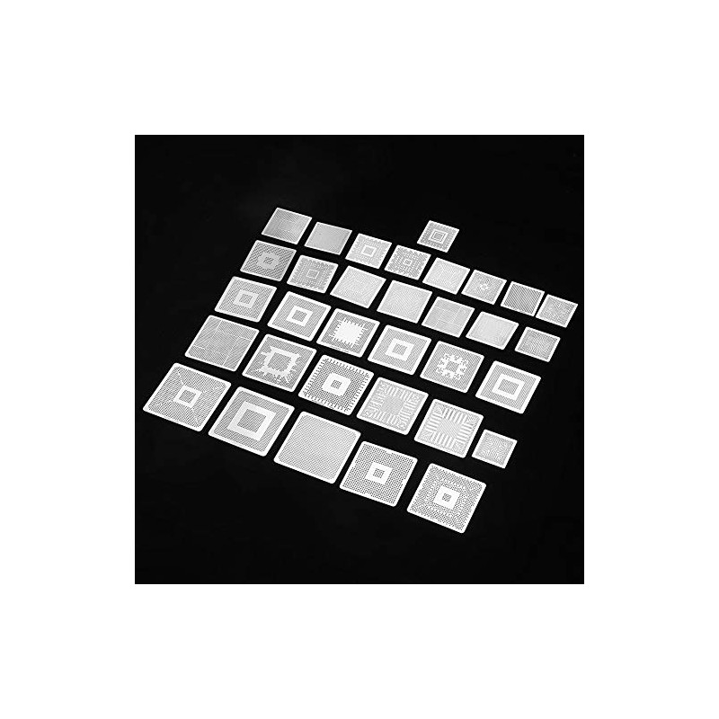 BGA Stencils, 33 Pieces IC Chip BGA Rebaling Stencil Kit