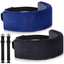 Xtinmee 2 Pcs Travel Pillow for Sleeping Airplane Headrest Airplane Head Strap Sleeper Pillow Travel Head Sleep Support Band with 2 Extension Straps for Car Plane Travel(Gray, Blue)