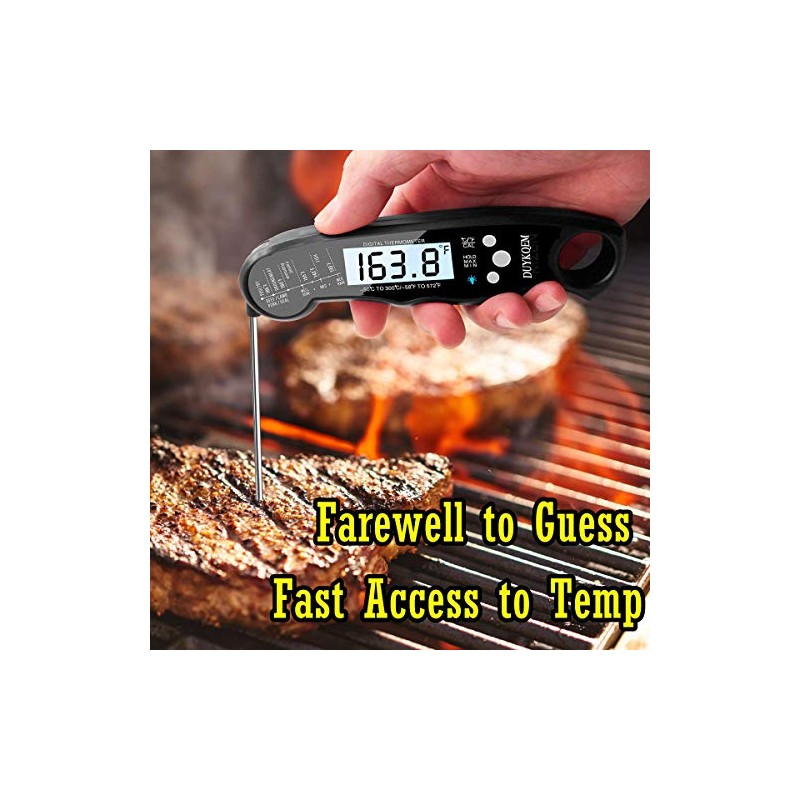 Instant Read Digital Meat Thermometer - 2 Pack Waterproof Kitchen