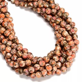 Unbranded Natural Spiny Oyster Mohave Copper Smooth Round Beads Size 8mm 15.5''Strand