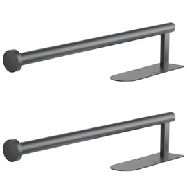 Paper Towel Holder, Self Adhesive or Screw Mounting, 2Pcs Grey Wall Mount SUS304 Stainless Steel Paper Towel Holder Under Cabinet for Kitchen, Counter, Cabinet, Bathroom