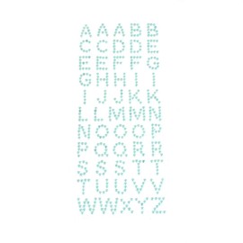 Homeford Beaded Pearl Alphabet Letter Stickers, 1/2-Inch, 55-Piece (Blue)
