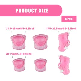 Bojueshaw 6PCS Kids Skateboard & Cycling Protective Gear Set – Knee & Wrist Pads for Outdoor Sports, Skating & Scootering
