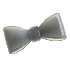 VINGTAINE H-677-BK Simple Color Ribbon Barrette Tortoise Shell Acrylic Hair Accessories, Black