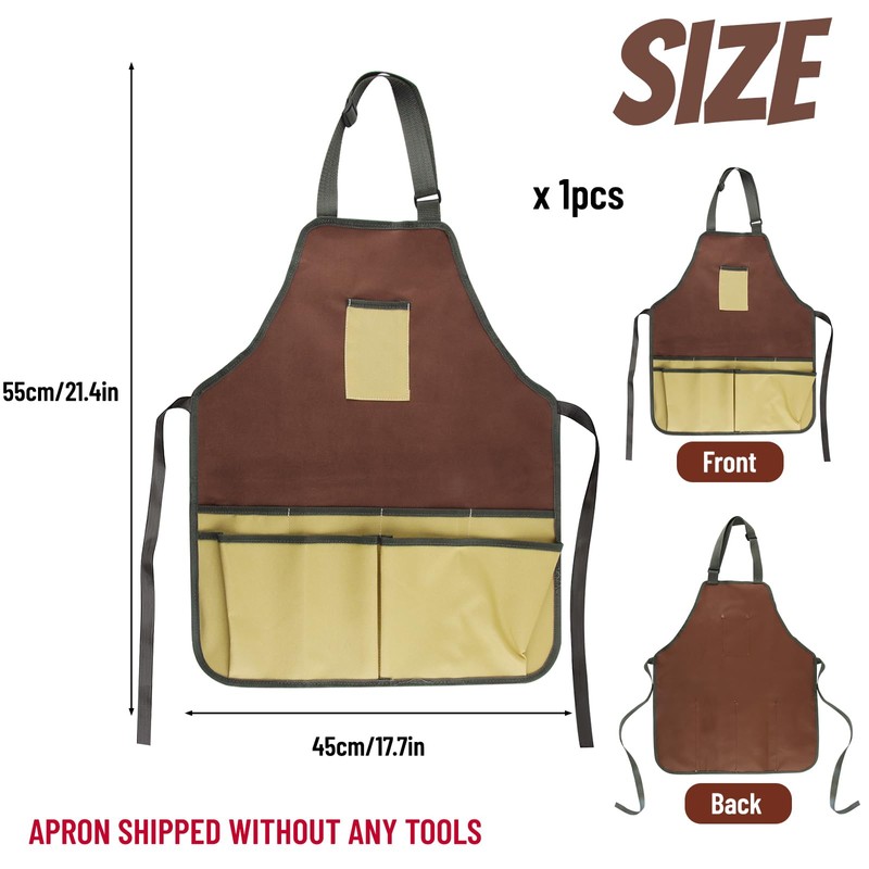 FairyPeach Gardener Apron with Pocket, Thickened and Waterproof Garden Apron,