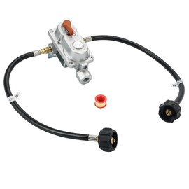 Skyflame 2-Stage RV Propane Regulator for Dual Tanks, Automatic Changeover Propane Gas Regulator with Two 18" RV Pigtail Hoses for RV Trailers Camper