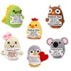 Hand Woven Crochet Ornaments Featuring Front Facing Dinosaurs, Koalas, Chicks,