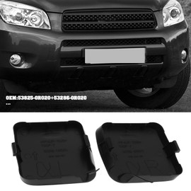ECSiNG 2pcs Left Right Front Bumper Tow Hook Cover Replacement Part 53825-0R020+53286-0R020 Compatible with Toyota RAV4 2009-2012