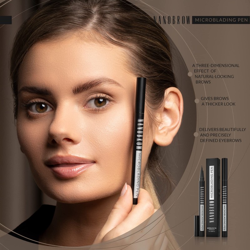 Nanobrow Microblading Eyebrow Makeup Marker Brown - Eyebrow Effect, Enhanced,
