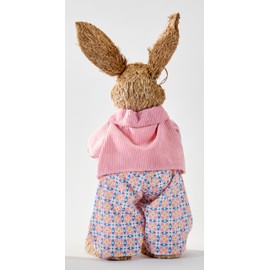 Worth Imports 20" Natural Sisal Standing Easter Bunny Holding Basket of Flowers