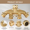 4 Way Garden Hose Splitter, Heavy Duty Hose Connector 3/4",
