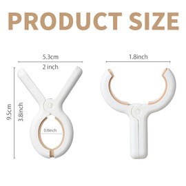 Beach Towel Clips – 8PCS Non-Slip Towel Clips for Sun Loungers, Strong Grip Towel Pegs for Sun Lounger, Large Clothes Pegs for Beach, Pool Chairs, Sunbeds, Laundry & Travel Essentials