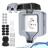 Upgrade Outdoor Socket Waterproof Socket IP66 with Switch Indicator Light,