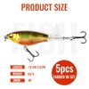 5pcs Fishing Lures Hard Minnow Baits, Swimbaits for bass Fishing,