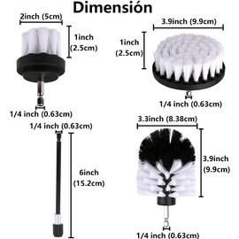 4pcs Cepillo de Taladro Eléctrico para Limpieza - de Limpieza para Detalles de Coche, Taladro de Limpieza Drill Brush Kit para Pulir Auto, Baño, Cocina, Alfombra, Tapicería, Azulejos, Pared, Esquinas
