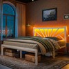 Metal Full bed frame with LED Lights,Full Size bed frame