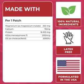 VIORY Parches D3/K2 (Paquete De 60): Parches Naturales Para Mujeres Y Hombres, Con Magnesio, Concentración, Energía, Reafirmación Y Apoyo Bariátrico, Fórmula Mejorada 1 Unidad (Paquete De 60)