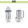 60 Pcs Rivet Nuts Set, M6 Stainless Steel Rivnuts, Flat