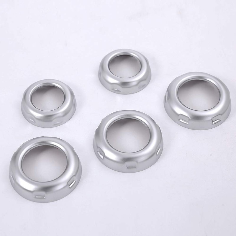 TongSheng 5pcs Chrome Volume and Air Conditioning Knobs Trim for