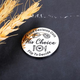 Valentines Day Gifts for Him Her Boyfriend Husband Anniversary for Him Her Wedding Gifts 11th Anniversary Steel Gifts for Wife Husband Birthday Christmas Gifts for Women Men Food Decision Double-Sided