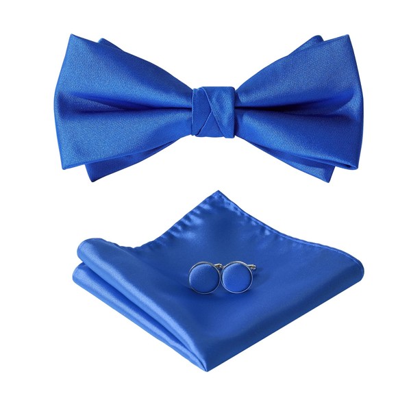 HOULIFE - Pajarita de moño ajustable para hombre, color sólido,