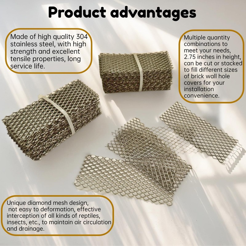 150pcs 304 Stainless Steel weep Hole Covers for Brick Walls,Hole
