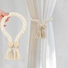 2-Pack Magnetic Curtain Tie Backs, 22.8" Braided Rope Holdbacks with