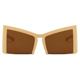 YAMEIZE Trendy Oversized Cat Eye Sunglasses - Fashion Square UV400 Protection Sun Glasses for Women Men Outdoor Driving