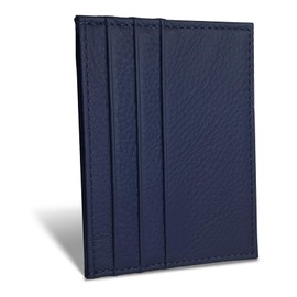 WOXVM Credit Card Holder Wallet RFID Blocking Slim Credit Card Cases Holder Premium Leather Minimalist Front Pocket Small Wallet with 6 Card Slots and 1 Pockets for Men Women (Navy Blue)