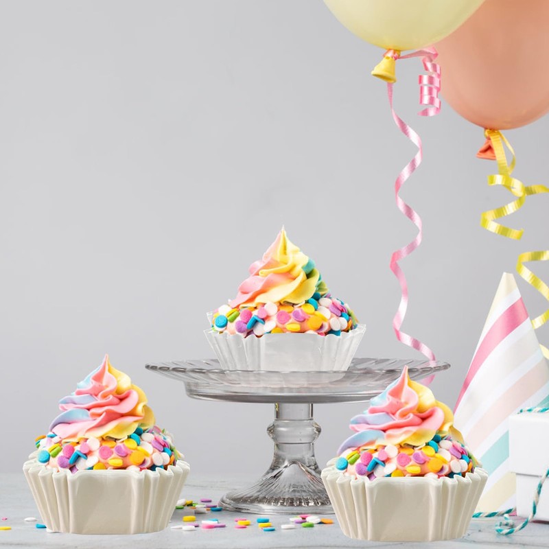 YEXEXINM 1000 Pcs Square Cupcake Liners Disposable Craft White Baking