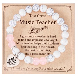 HUTIMY Music Teacher Gifts for Women Female End Of Year Supplies My Best Music Teacher Appreciation Bracelet