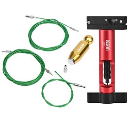 BESNIN Bike Cable Routing Tool Kit - Gold & Red - Aluminum - DI2 Tube/Inner Cable/Brake Tube Routing Kit - 2-in-1 Hydraulic Hose Cutter & Needle Driver - 3 Pack