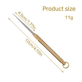 Portable Metal Toothpicks, Reusable Stainless Steel Brass Toothpick, Keychain Pocket Toothpicks, Household Outdoor Metal Tooth Pick with Protective Holder Key Ring for Holiday Party Picnic Camping