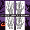 4-Sheet 3D Skeleton Hand Temporary Tattoos - Dual Left &