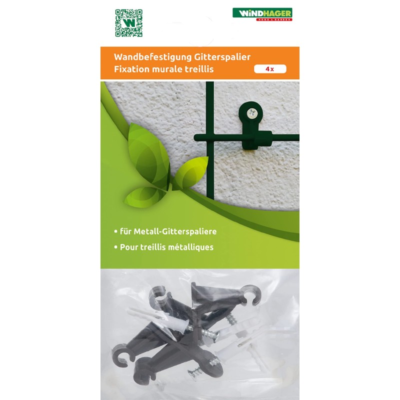 Windhager Wall Mount for Trellis 4 Pieces Green 32 x