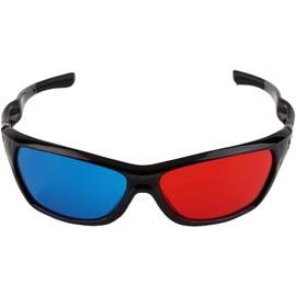 Vugyue 1Pcs Black Adult Black Frame Red Blue 3D Glasses, 3D Glasses for Dimensional Anaglyph Movie Game Accessories, 3D Viewing Glasses