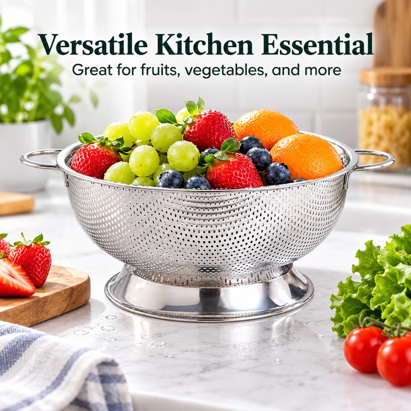 Stainless Steel Colander for Washing Vegetables and Draining Pasta –