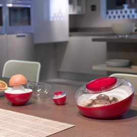 Salt (or Pepper) Single in Transparent and Turquoise Plastic, with Closing Cap, Compact and Practical Also to Bring The Table, Innovative Design, Movida Line by Omadadesign