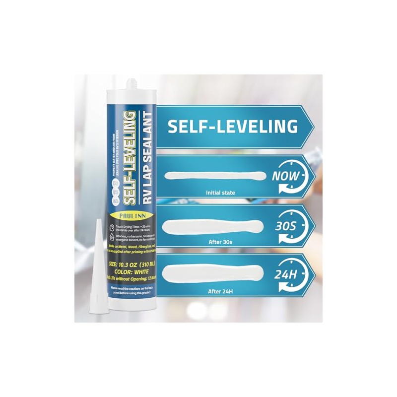 Self-Leveling RV Roof Sealant for Camper Repair - 2 Packs