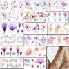 Tazimi 16 Sheets X-Ray Flower Temporary Tattoos for Women, Xray