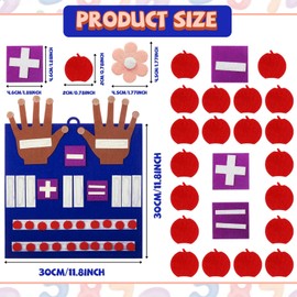 Deekin 2 Sets Handmade Felt Finger Math Toy Set Felt Math Toys Number Learning Counting Finger Boards Kindergarten Early Learning Toys Games Addition Subtraction(Black Brown)