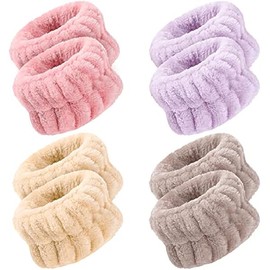 8 Pcs Wrist Bands for Washing Face, Microfiber Women's Wrist Towels for Washing Face Wristbands, Absorbent Wrist Sweatband Prevent Liquid from Spilling Down Your Arms