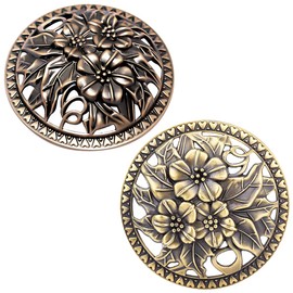 GORGECRAFT 2PCS Candle Cover Topper Scented Candles Cover Flowers lid Jar Candles Gold Red Alloy Candle Toppers Jar Shade Sleeves Accessories to Burn Evenly for Jar Candles Melt Space