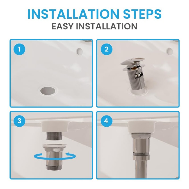 Bächlein Universal Drain Set Without Overflow (Chrome) - Brass Drain